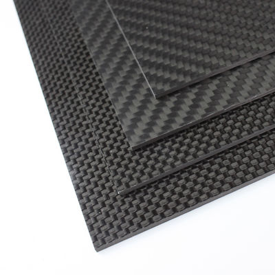 ورق فیبر کربن 3k ضخامت 3mm 1 4 &quot; 1.5mm درخشنده مات صاف Twill بافته شده