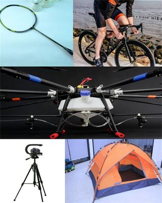 1 اینچ 1 2 اینچ لوله مربع فیبر کربن ماژول بالا 3k 50mm
